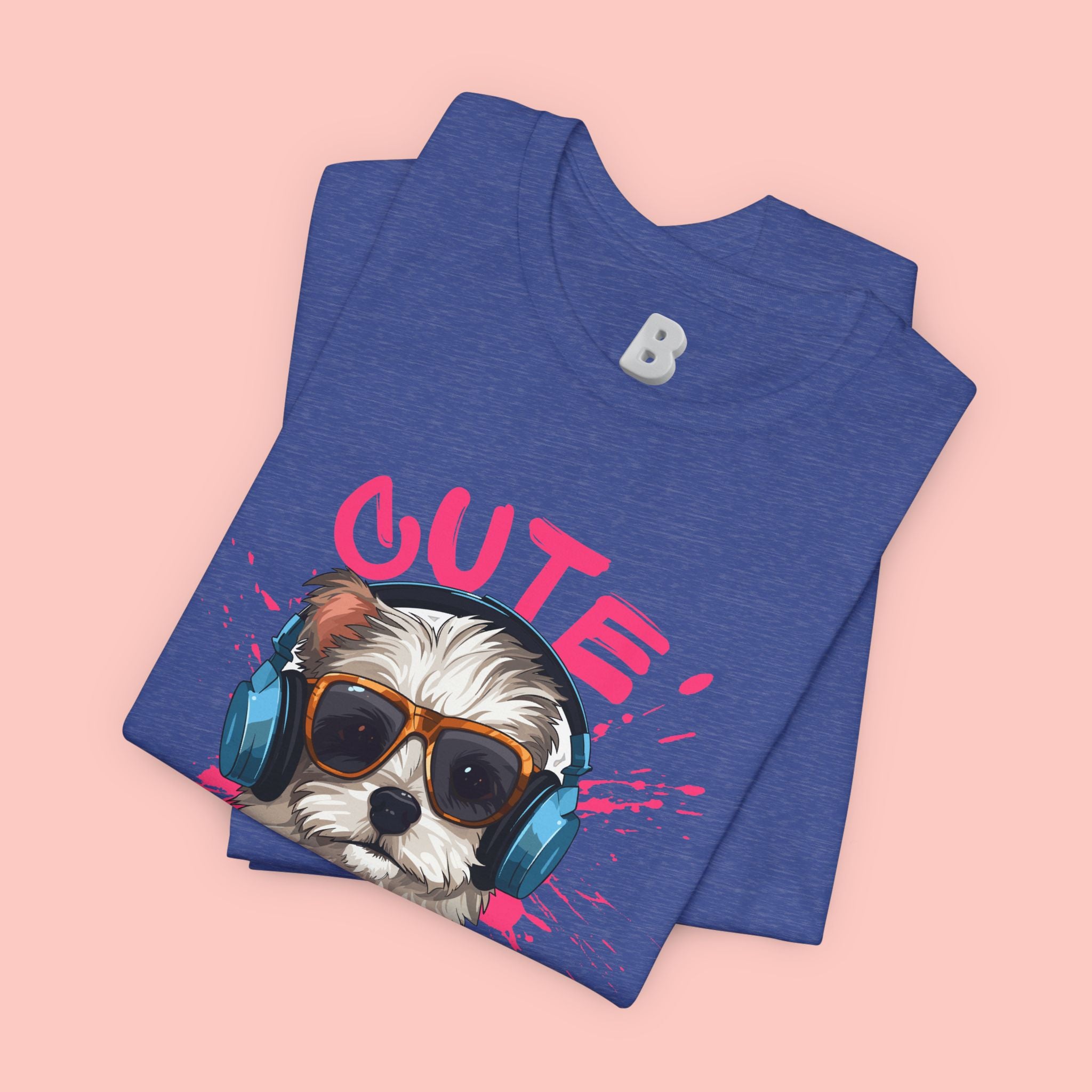 Cute Dog Tee — Headphones Puppy Graphic T-Shirt
