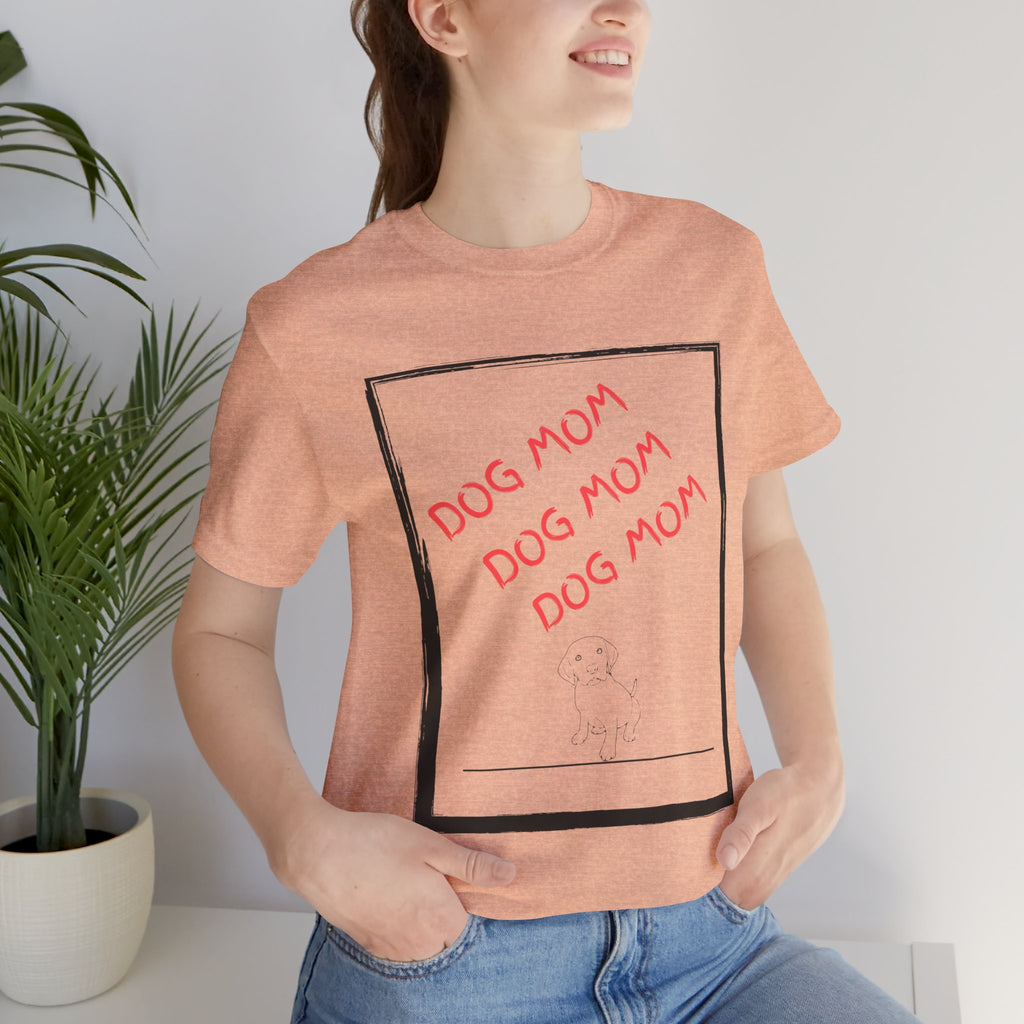 Dog Mom Graphic Tee — 'Dog Mom Dog Mom Dog Mom' Casual Pet Lover T-Shirt