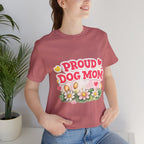 Proud Dog Mom Tee – Floral Retro Heart Design