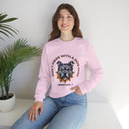 Don’t Mess With a Dog Mom Crewneck Sweatshirt – Tough Pitbull Design