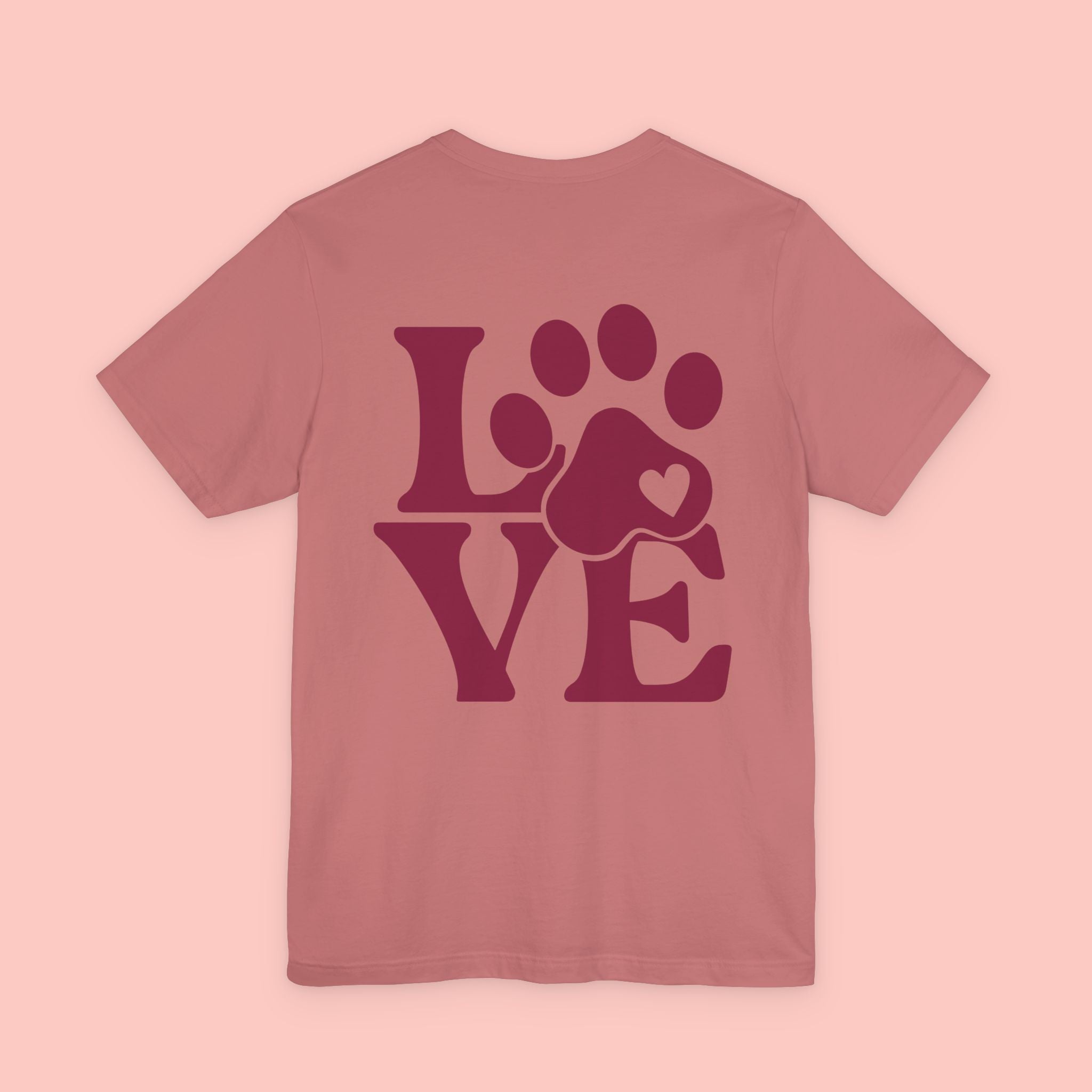 Dog Paw "LOVE" Tee - Pet Lover Graphic T-Shirt