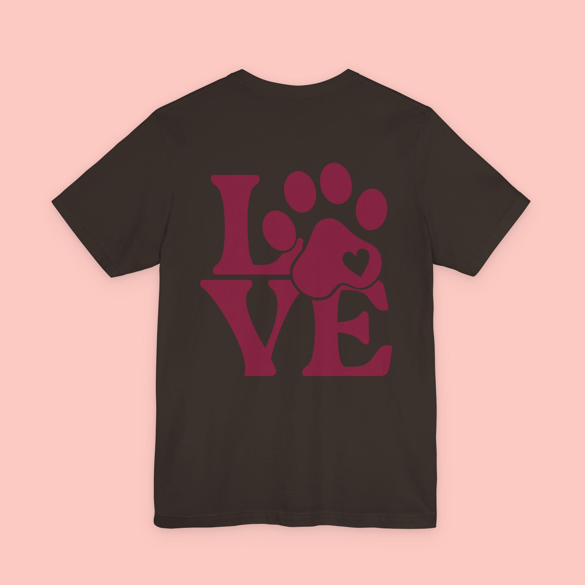 Dog Paw "LOVE" Tee - Pet Lover Graphic T-Shirt