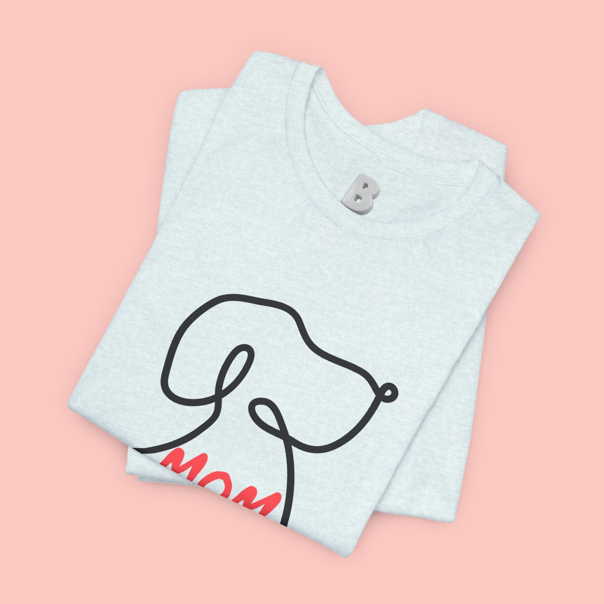 Mom Dog T-Shirt — Minimal Line Art Puppy Tee for Dog Moms, Mother's Day Gift