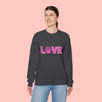Dog Mom Love Crewneck Sweatshirt — Pink Paw Graphic