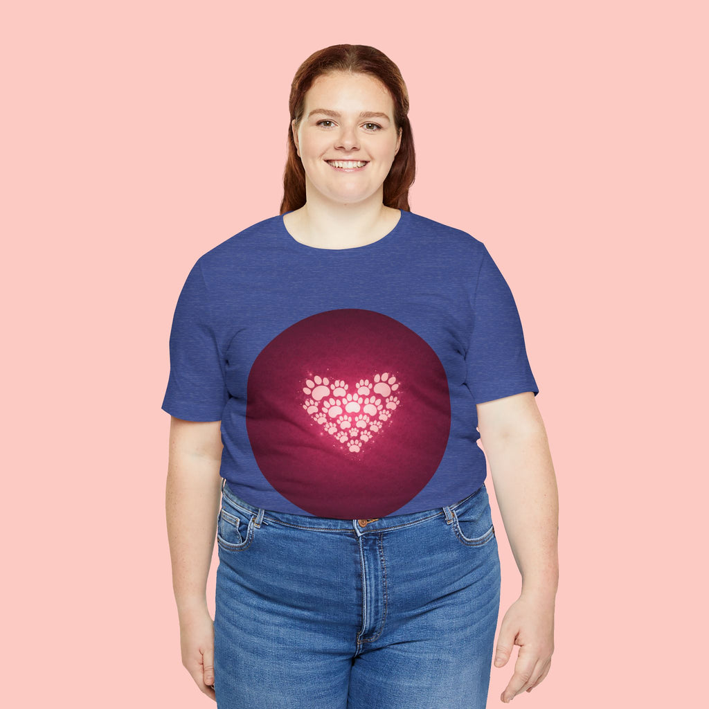 Paw Print Heart T‑Shirt — Cute Pet Lover Tee