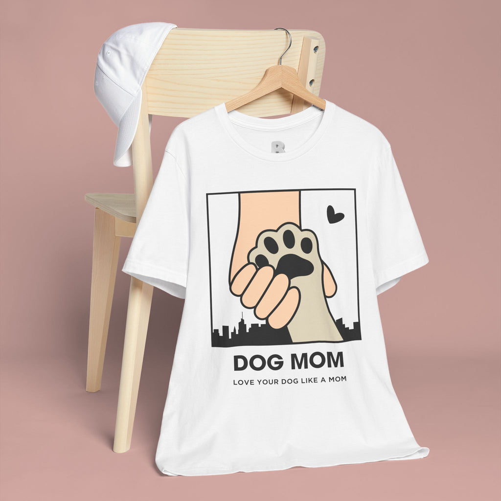 Dog Mom T-Shirt — "Love Your Dog Like a Mom" Paw Print Graphic