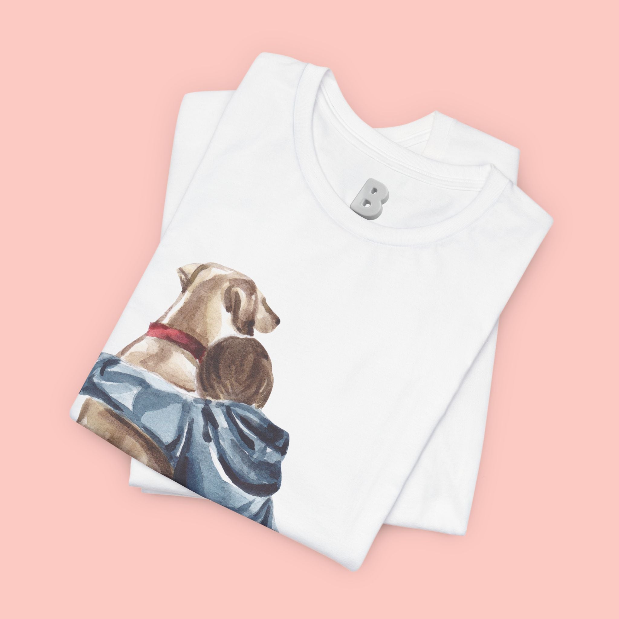Cuddles Over Everything Tee — Boy Hugging Dog Animal Lover T-Shirt
