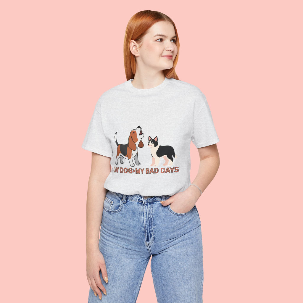 My Dog > My Bad Days T‑Shirt — Cute Beagle & Corgi Graphic Tee for Dog Lovers