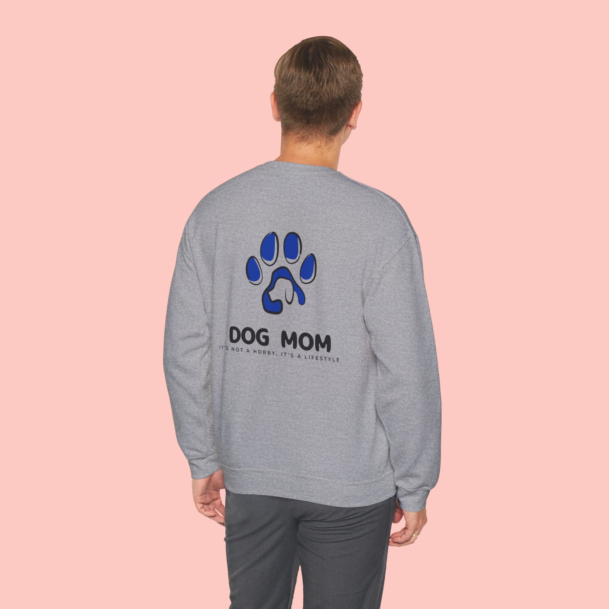 Dog Mom Crewneck Sweatshirt — Blue Paw Graphic