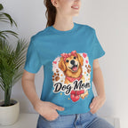 Dog Mom T-Shirt – Cute Golden Retriever Design with Hearts & Paw Prints