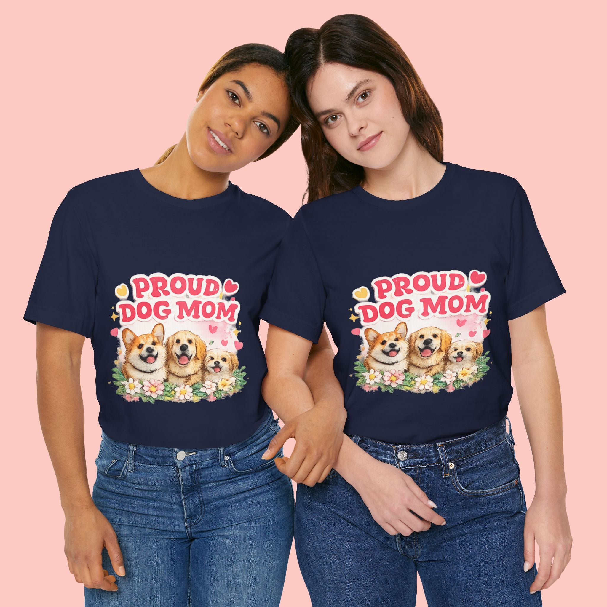 Proud Dog Mom T-Shirt — Cute Corgi & Golden Retriever Floral Tee for Pet Lovers