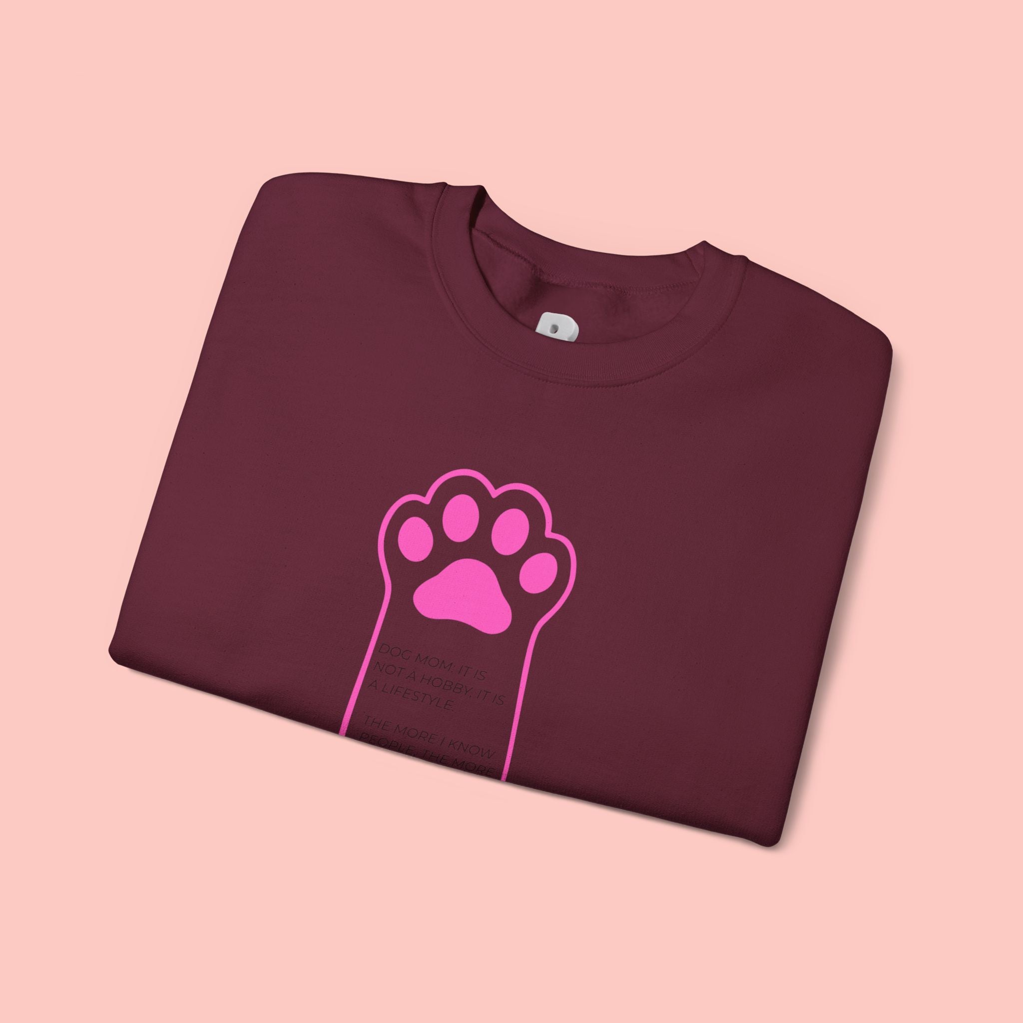 Blessed Dog Mom Crewneck Sweatshirt — Pink Paw Memorial Pullover