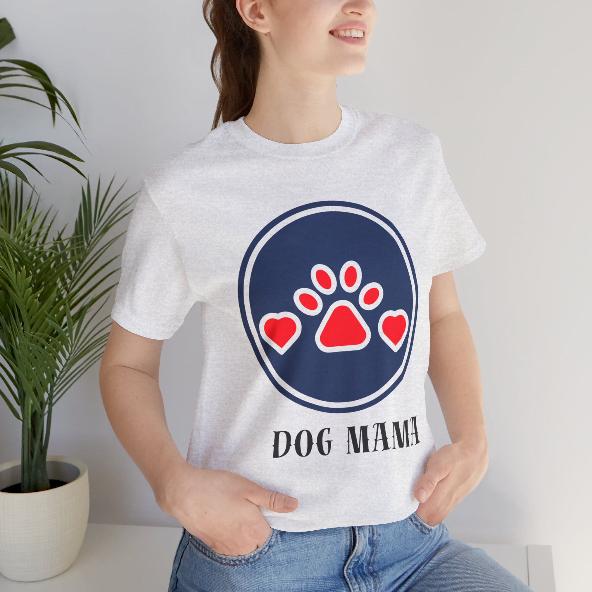 Dog Mama T-Shirt — Cute Paw & Heart Graphic Tee for Dog Lovers