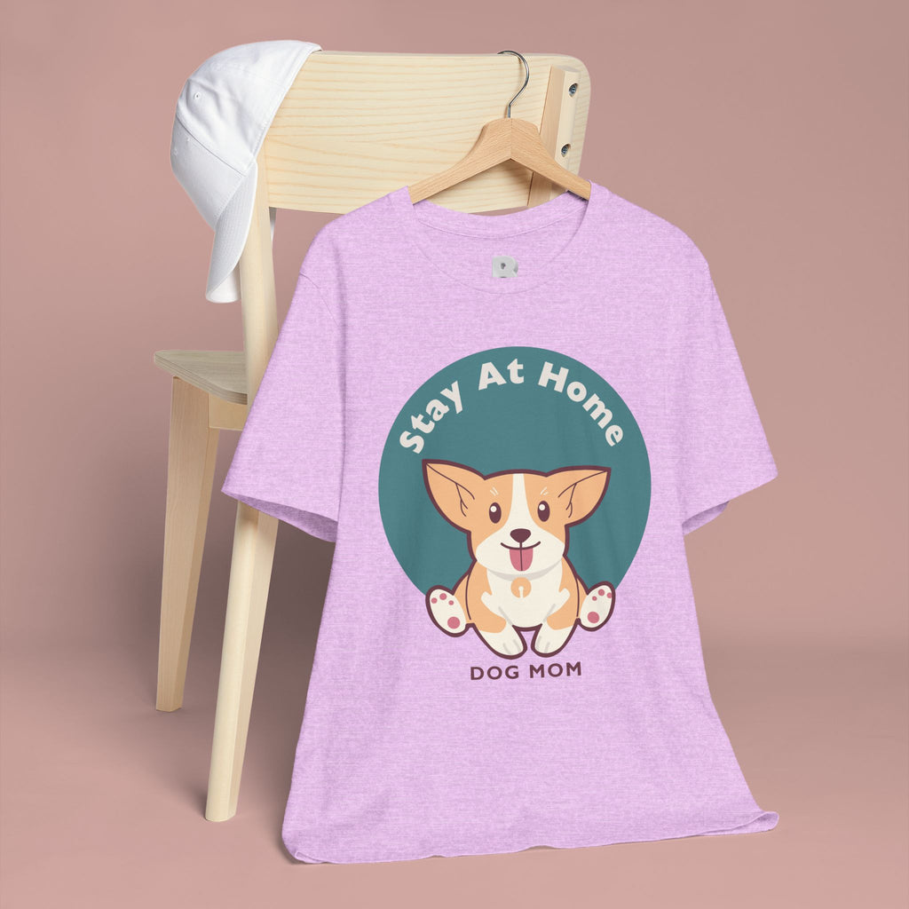 Stay At Home Dog Mom T-Shirt — Cute Corgi Graphic Tee