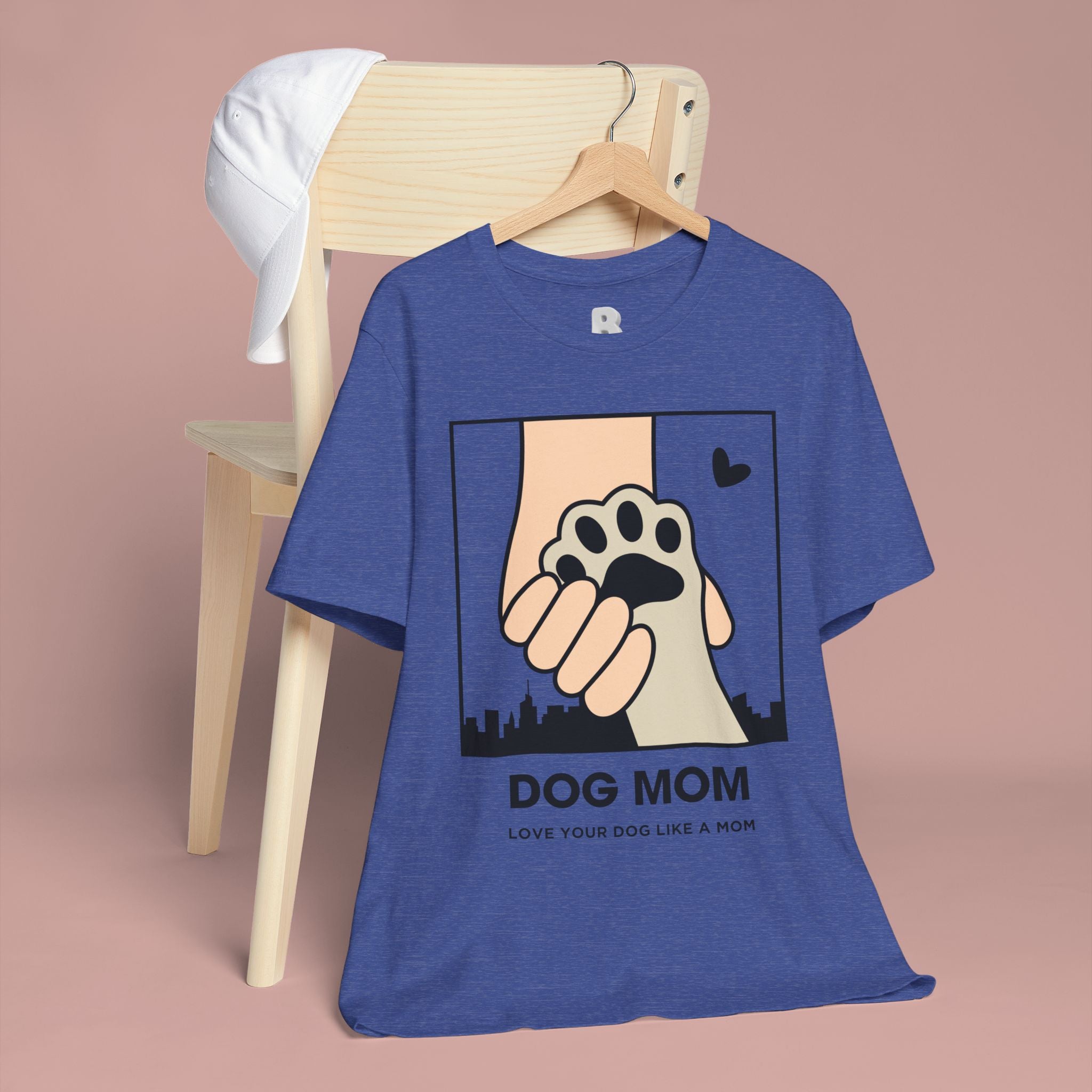 Dog Mom T-Shirt — "Love Your Dog Like a Mom" Paw Print Graphic