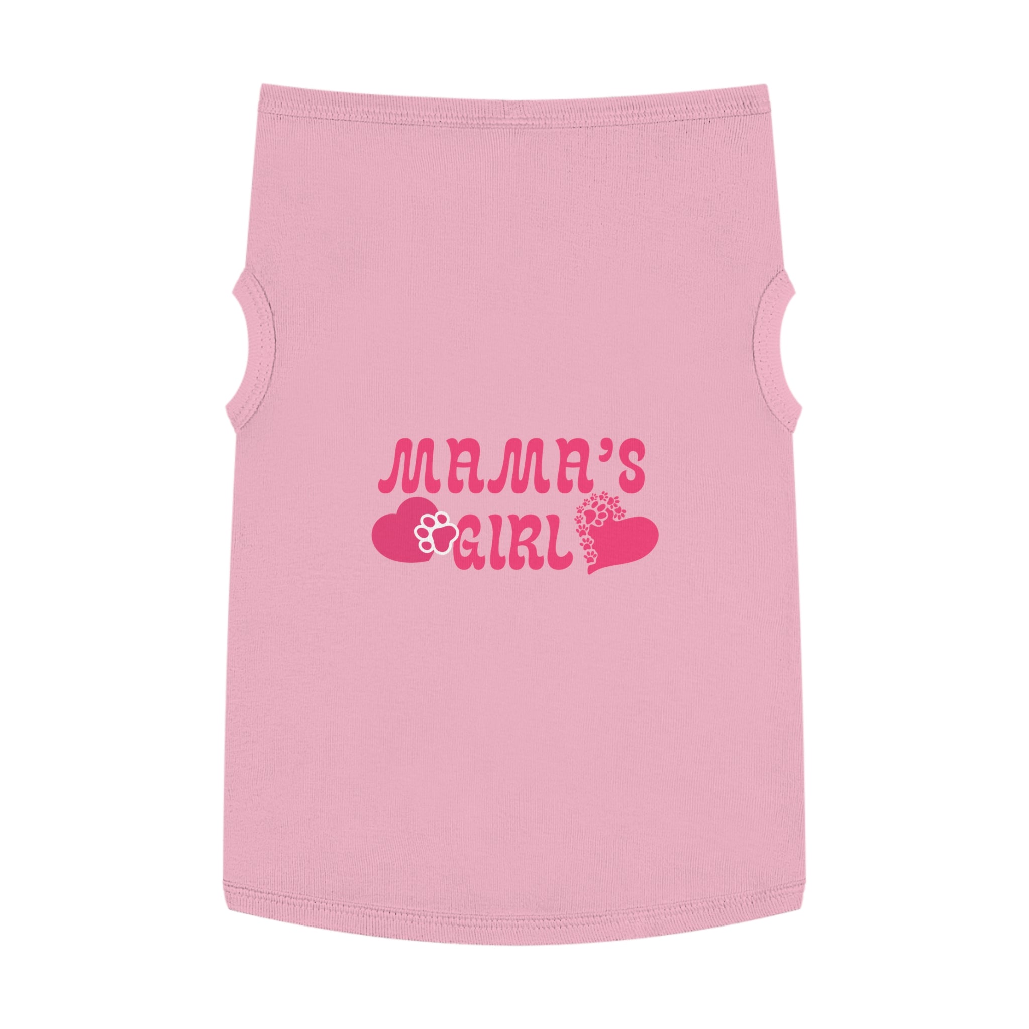 Mama's Girl Pet Tank Top — Pink Heart & Paw Dog Shirt