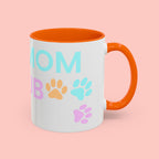 Dog Mom Club Accent Coffee Mug – Colorful Paw Print 11/15oz