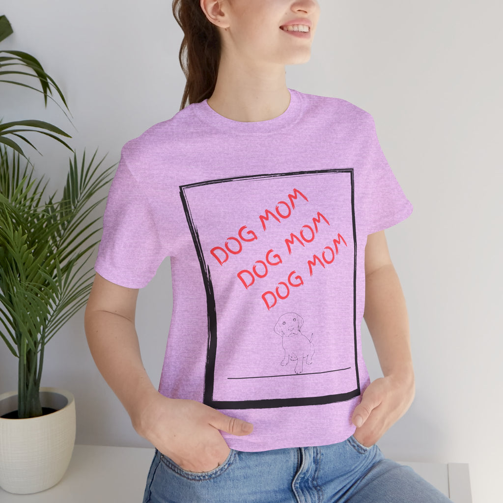 Dog Mom Graphic Tee — 'Dog Mom Dog Mom Dog Mom' Casual Pet Lover T-Shirt