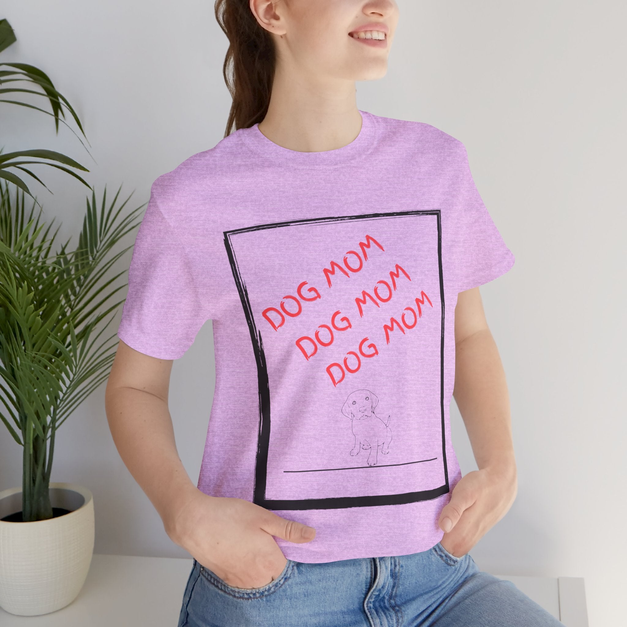 Dog Mom Graphic Tee — 'Dog Mom Dog Mom Dog Mom' Casual Pet Lover T-Shirt