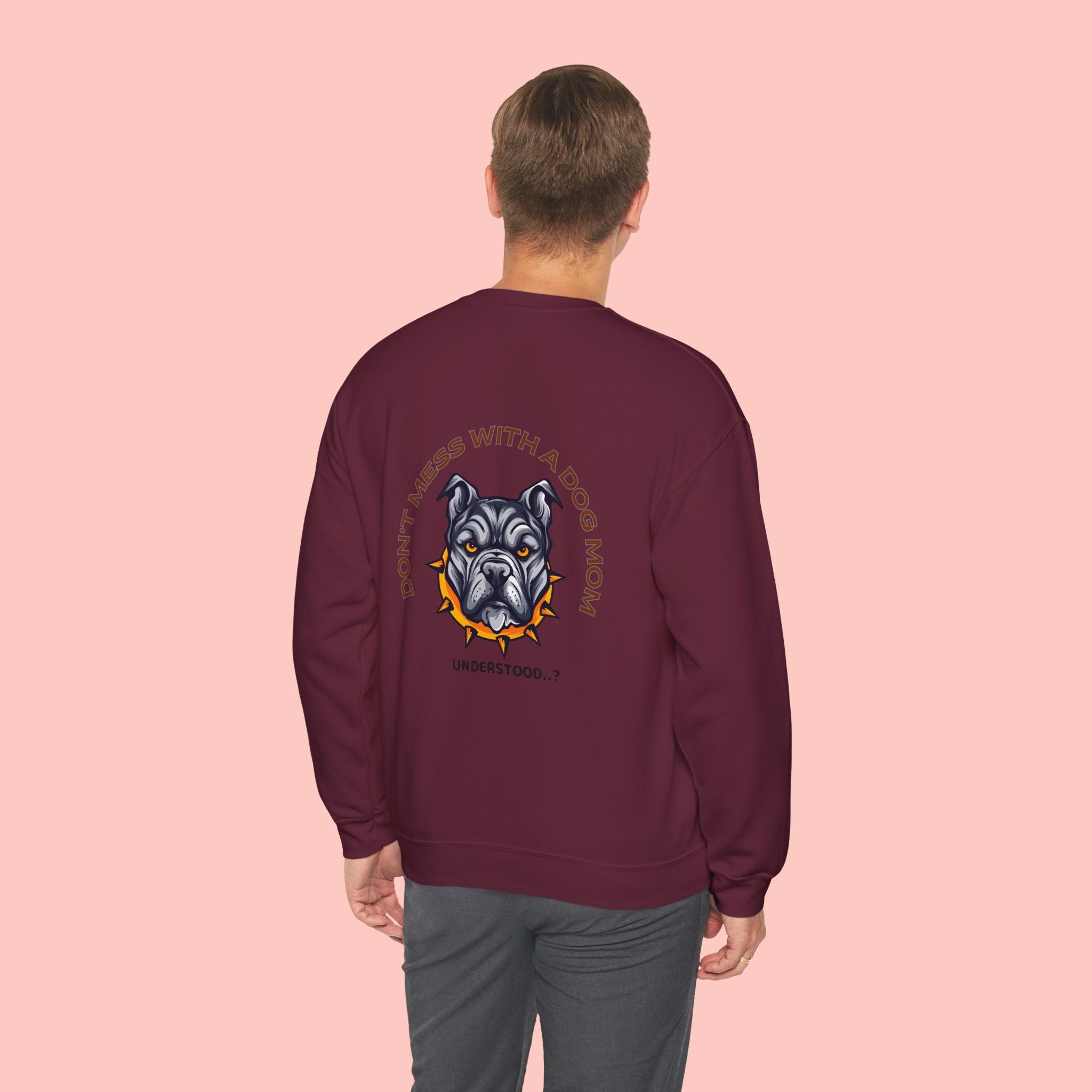 Dog Mom Crewneck Sweatshirt – “Don't Mess With a Dog Mom” Graphic Crew