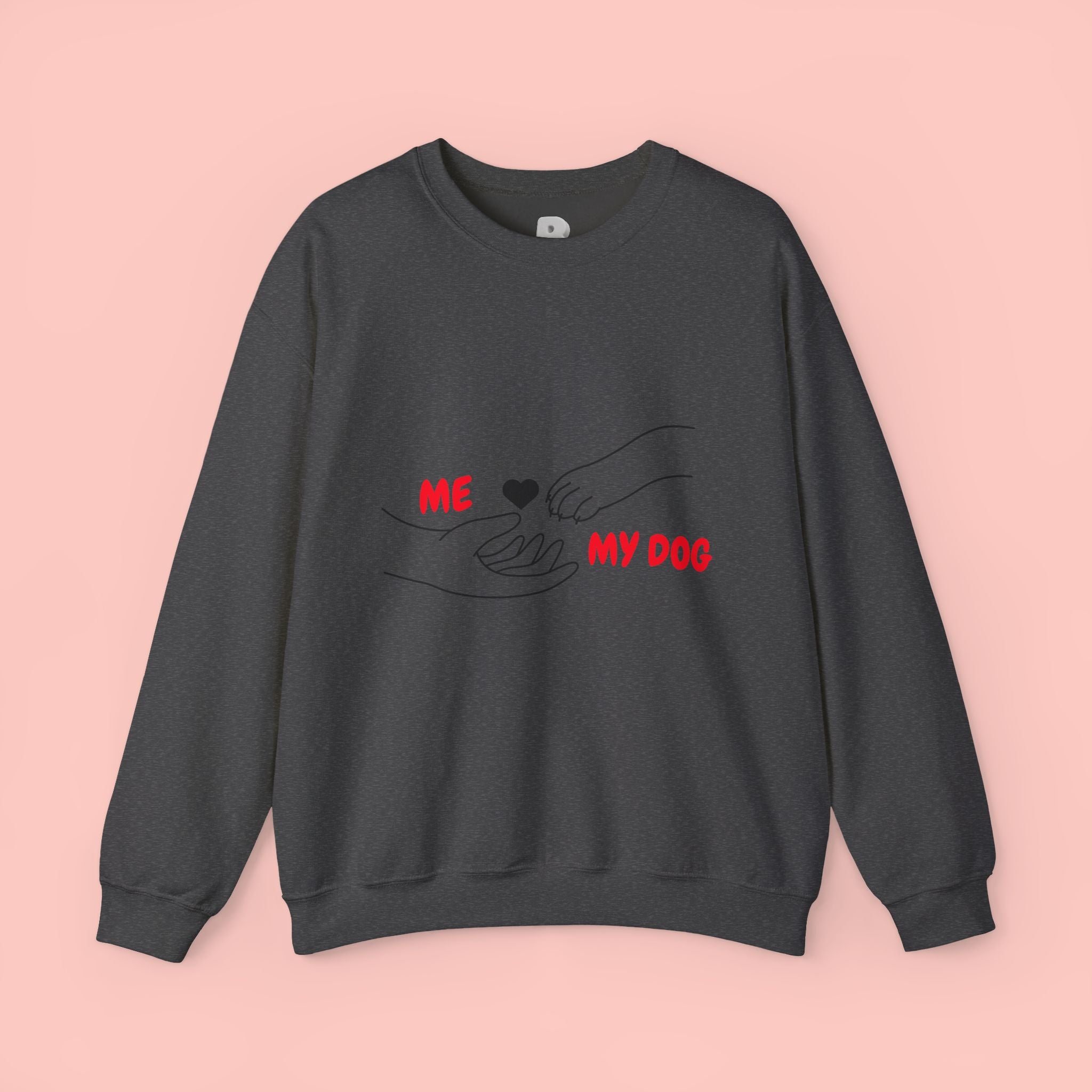 Dog Lover Crewneck Sweatshirt — "Me  My Dog" Minimalist Paw Print Design