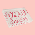 Dog Mama Photo Block – Pink Paw Heart Desk Plaque Gift for Dog Lovers