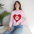 Heart Paw Crewneck Sweatshirt — Cute Pet Lover Pullover