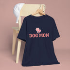 Dog Mom T-Shirt — Pink Paw Graphic Tee for Dog Lovers