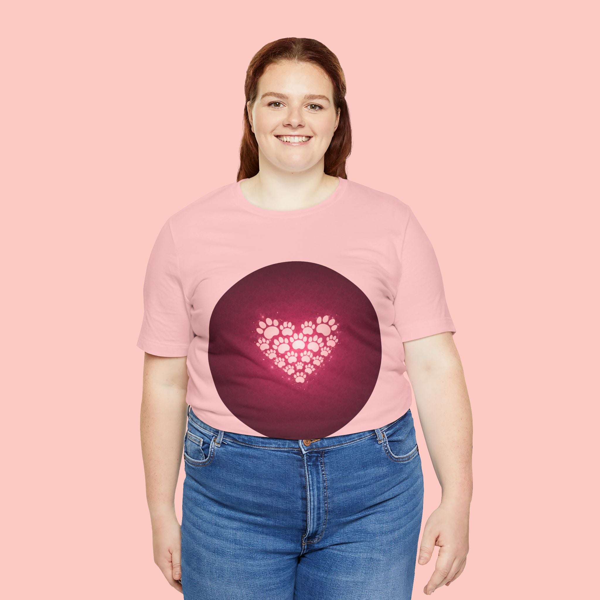 Paw Print Heart T‑Shirt — Cute Pet Lover Tee