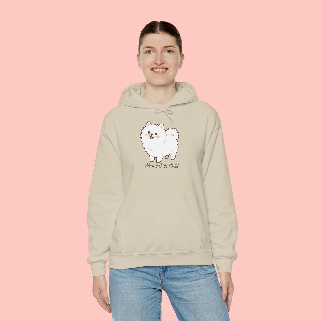 Pomeranian 'Mom's Little Child' Hoodie – Cute White Dog Graphic Pullover