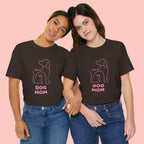 Dog Mom T‑Shirt – Minimal Pink Line Art Dog Tee