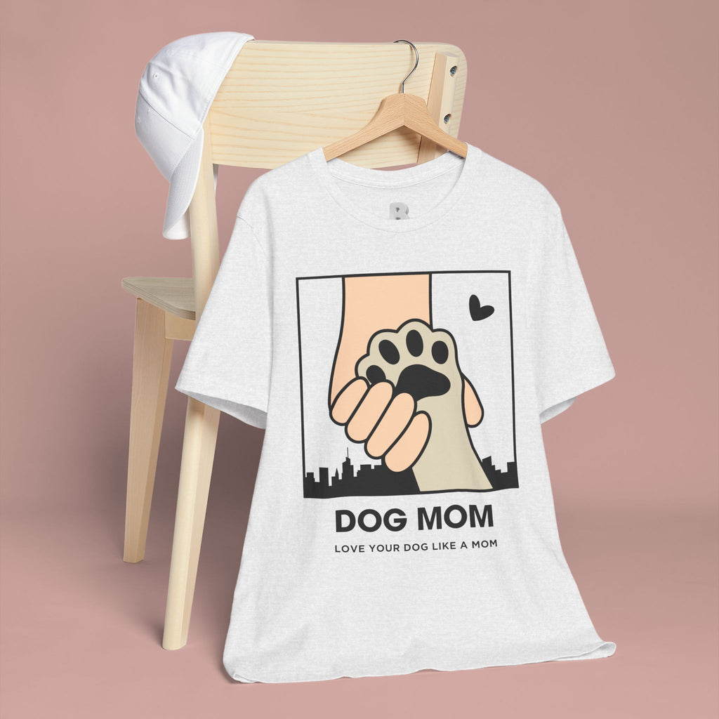 Dog Mom T-Shirt — "Love Your Dog Like a Mom" Paw Print Graphic