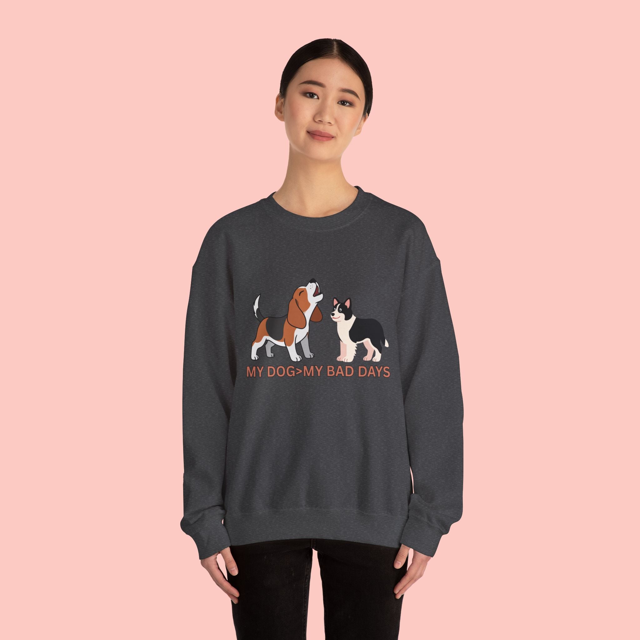 My Dog My Bad Days Sweatshirt – Cute Beagle & Corgi Crewneck for Dog Lovers