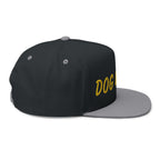 Dog Mom Embroidered Flat Bill Cap — Paw Print Snapback Hat