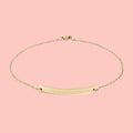 Engravable Curved Bar Anklet — Personalized Minimalist Anklet (Gold or Black)