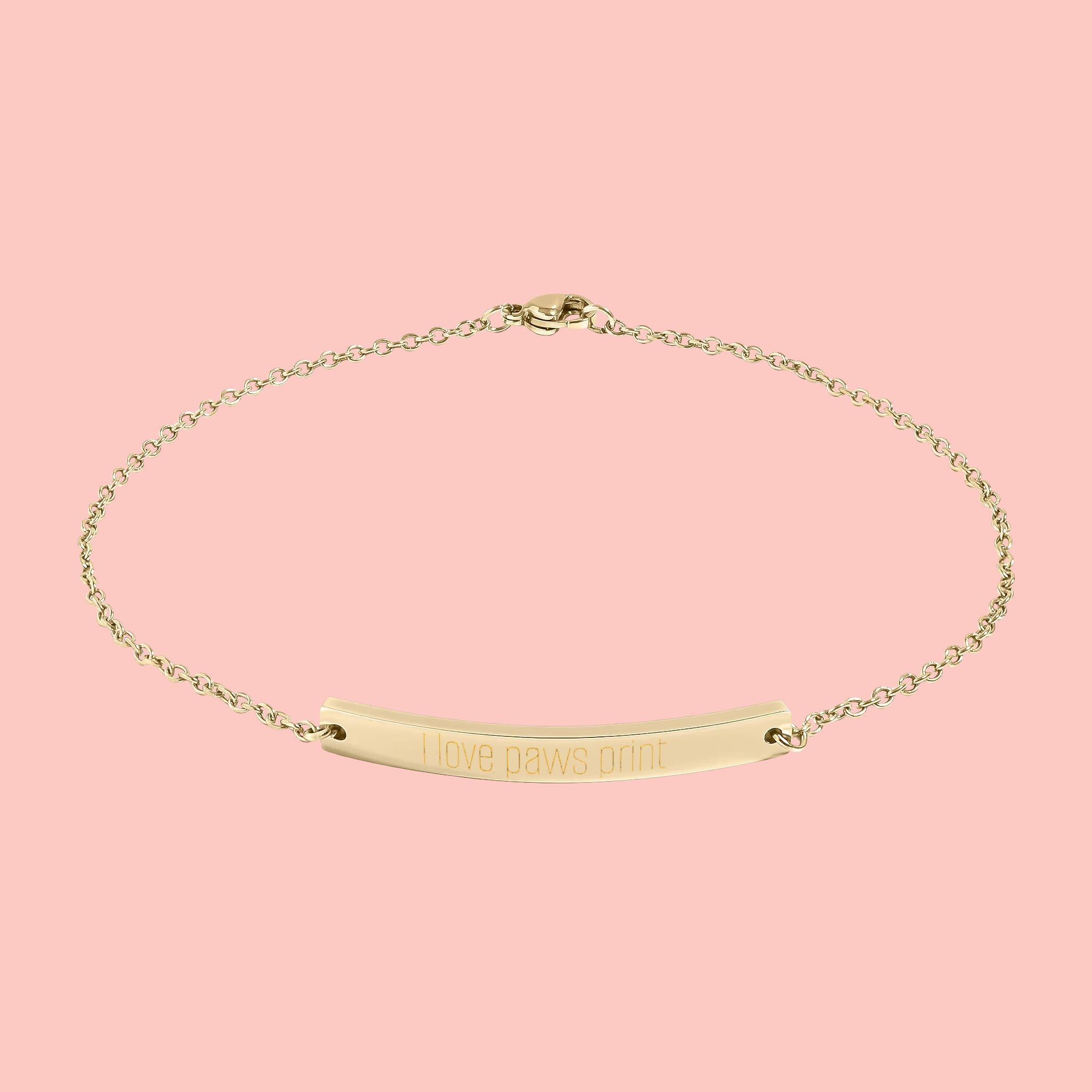 Engravable Curved Bar Anklet — Personalized Minimalist Anklet (Gold or Black)