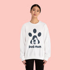 Dog Mom Crewneck Sweatshirt - Paw Print & Silhouette Graphic