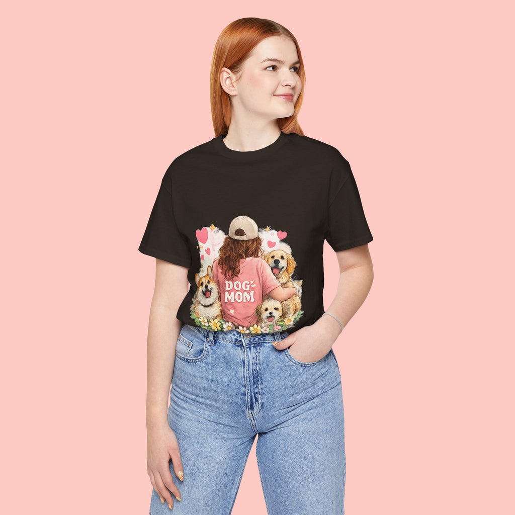 Dog Mom T-Shirt - Cute Woman with Dogs Graphic Tee