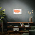 Dog Mama Matte Canvas Wall Art – Peach Script Pet Lover Decor