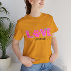 Love Dog Mom T-Shirt — Pink Paw Graphic Tee