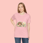 Dog Paw Floral T-Shirt — Cute Paw Print, Bone & Daisies Tee