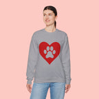 Heart Paw Crewneck Sweatshirt — Cute Pet Lover Pullover
