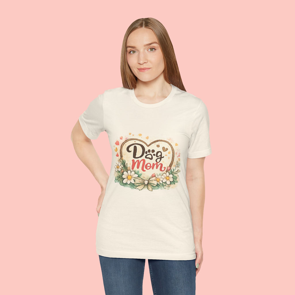 Dog Mom T-Shirt – Floral Heart Paw Design