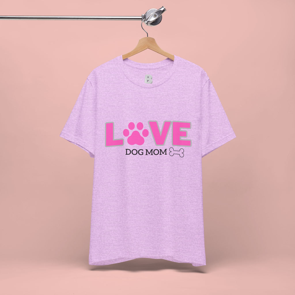 Love Dog Mom T-Shirt — Pink Paw Graphic Tee