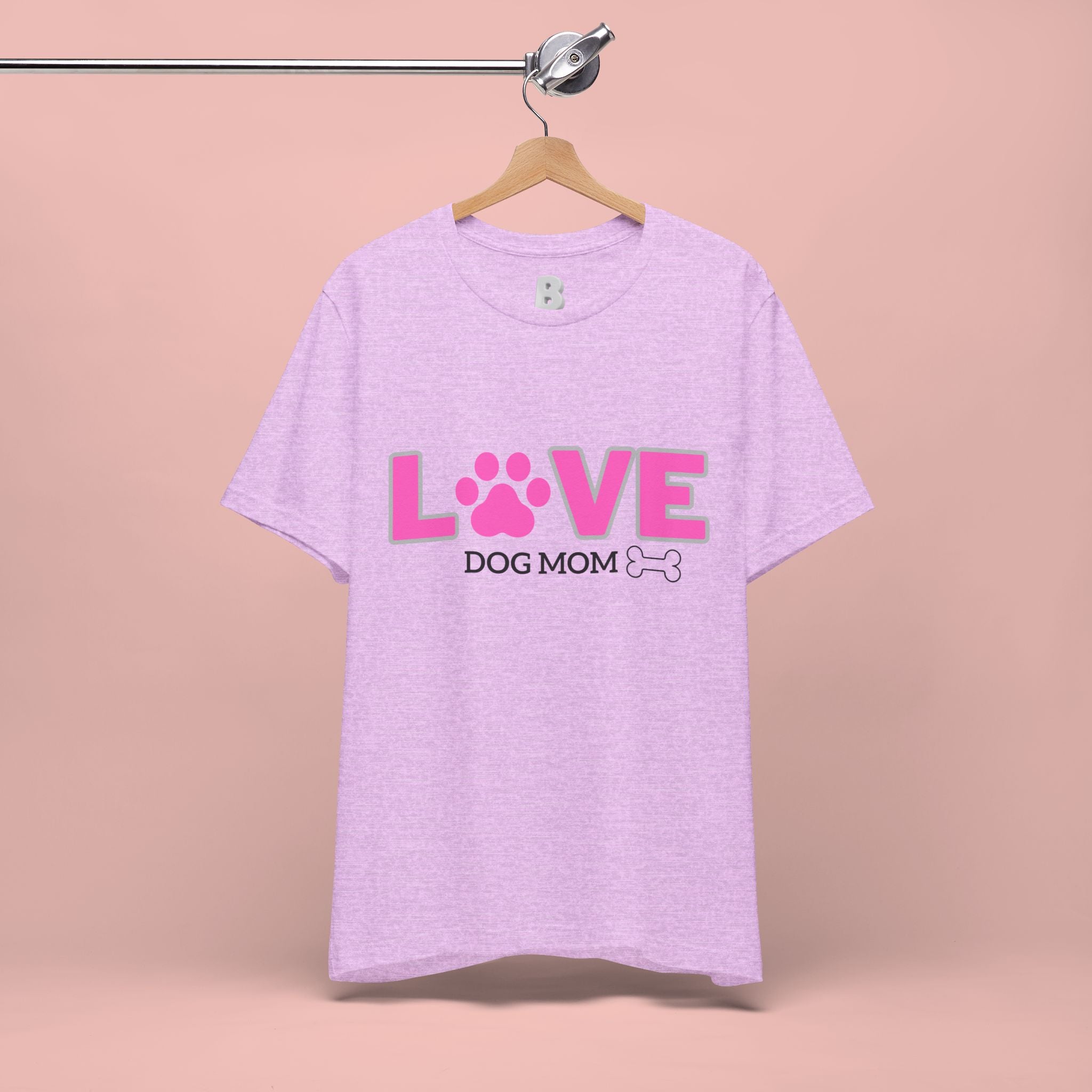 Love Dog Mom T-Shirt — Pink Paw Graphic Tee