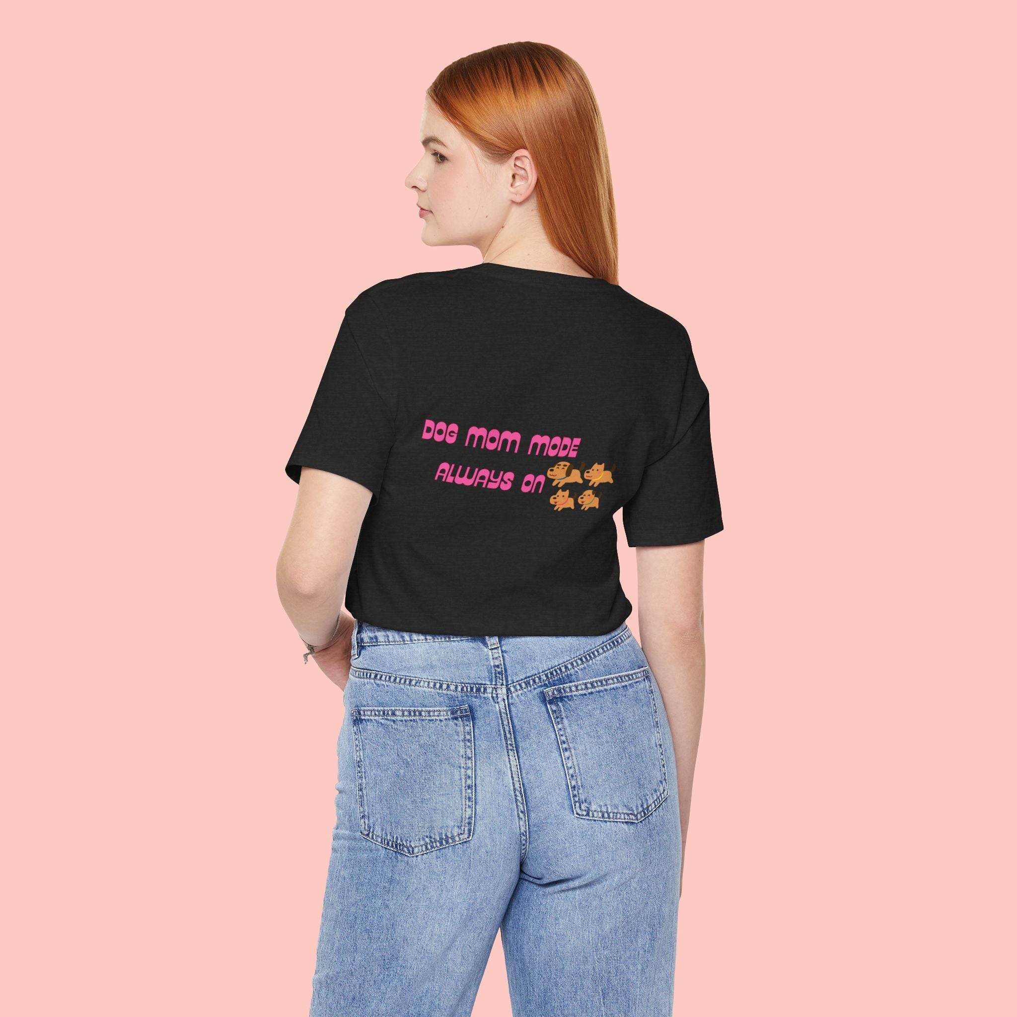 Dog Mom Tee — "Dog Mom Made, Always On" Cute Paw Print Graphic T-Shirt