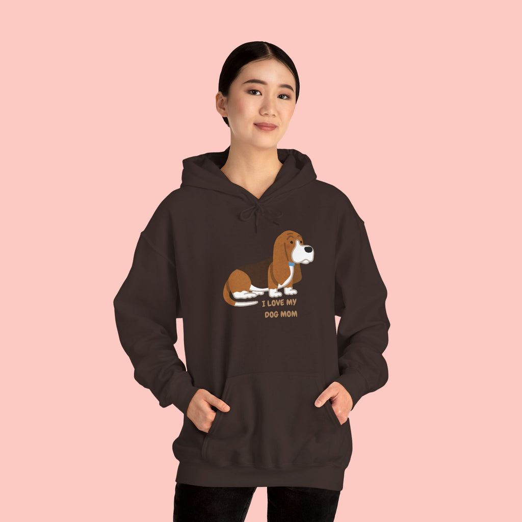 Dog Mom Hoodie — Cute Basset Hound I Love My Dog Mom Sweatshirt