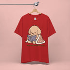 Paw Prints On My Soul T‑Shirt — Cute Reading Puppy Graphic Tee