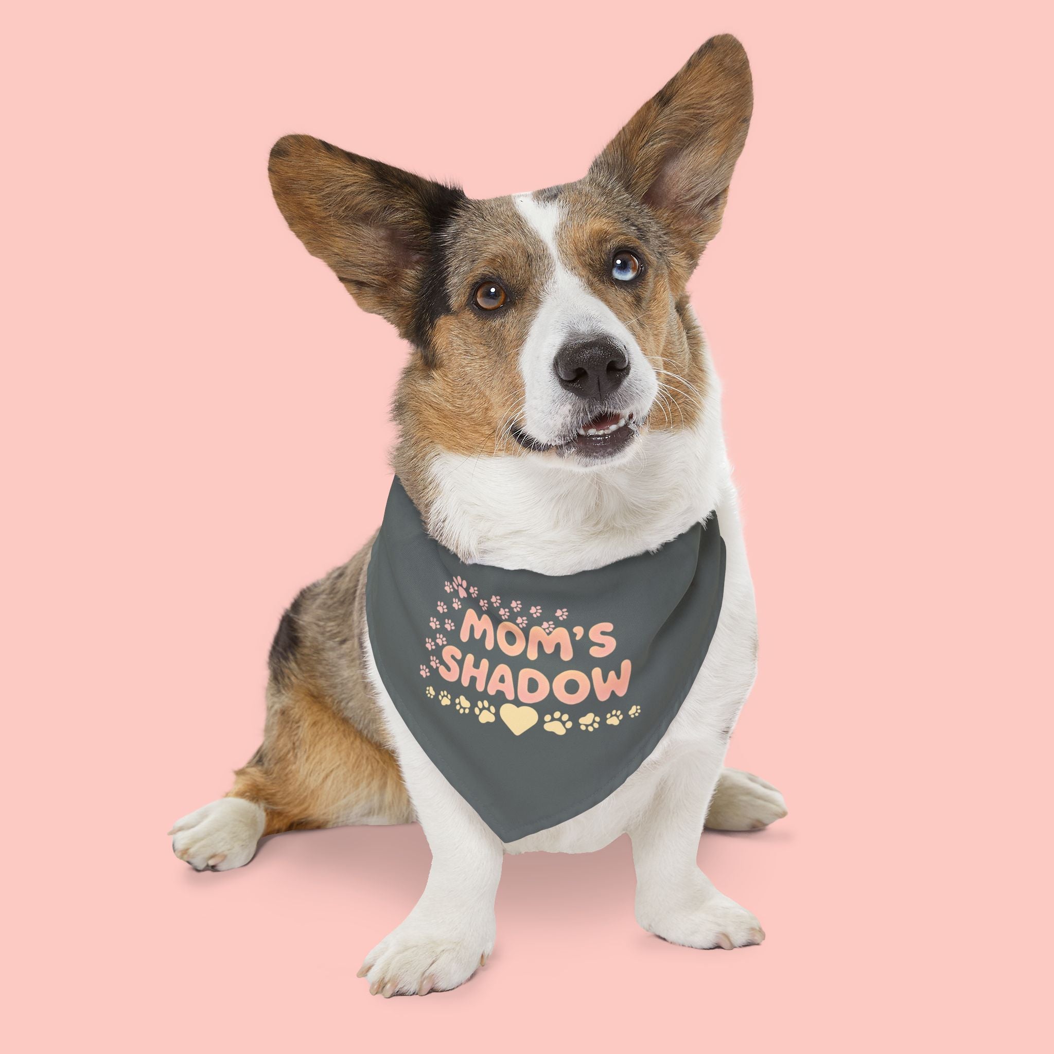 Mom's Shadow Pet Bandana Collar — Cute Paw Print Dog Collar Bandana