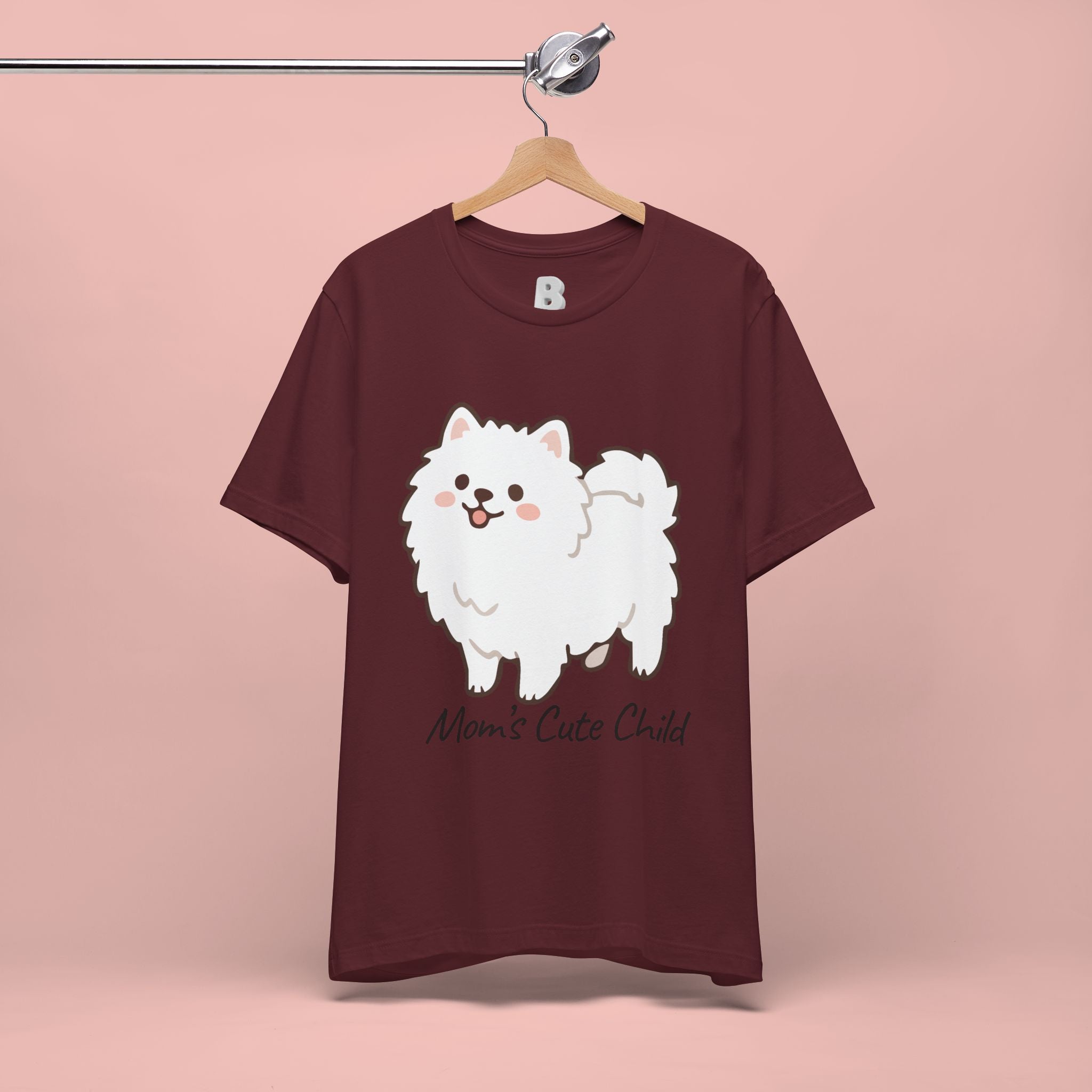 Cute Fluffy Pomeranian Tee — "Mom's Cute Child" Dog T-Shirt